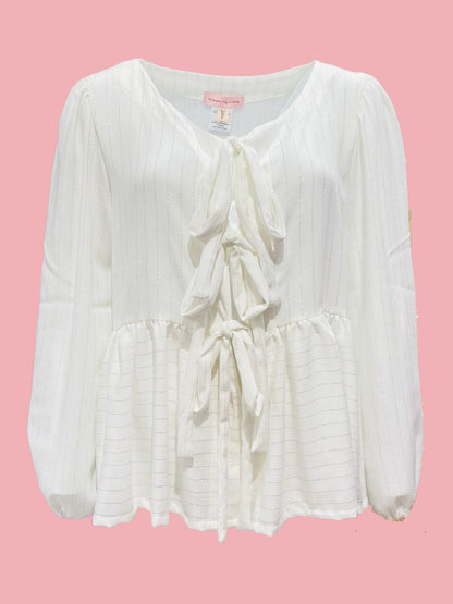 Ribes of LOVE Gathered Bow Shirt