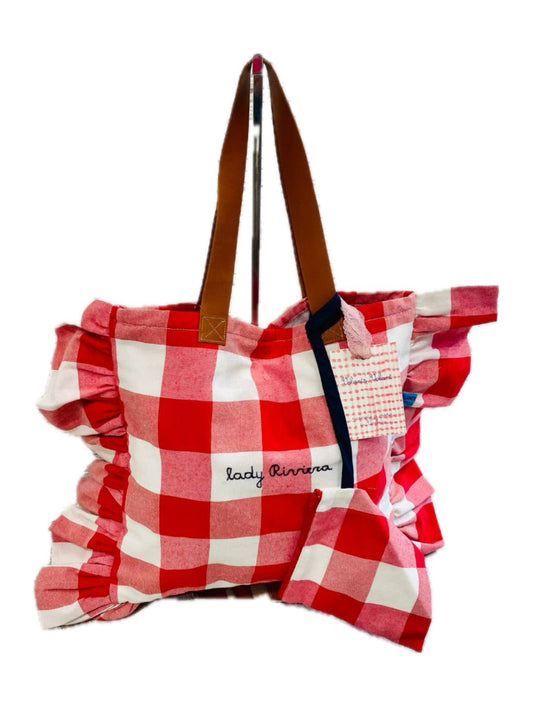 SHOPPING BAG CON BORDO VOLANTS "LADY RIVIERA"