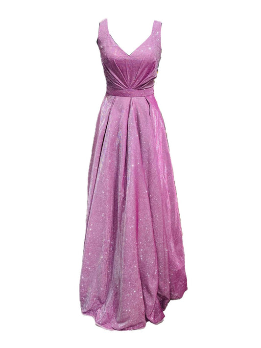 ABITO CERIMONIA GLITTERATO ROSA 303