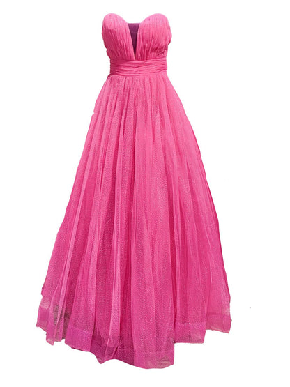 ABITO CERIMONIA TULLE FUCSIA 279