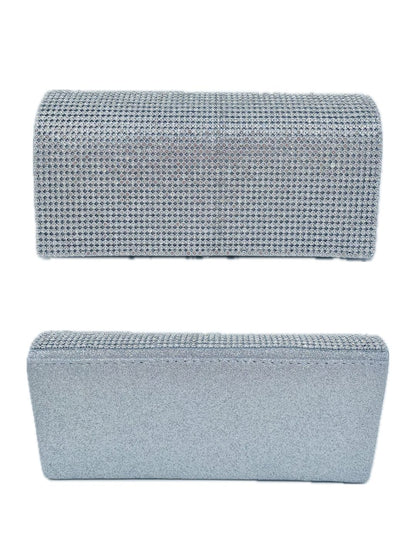 MINI POCHETTE GLITTER E STRASS ARGENTO 2108