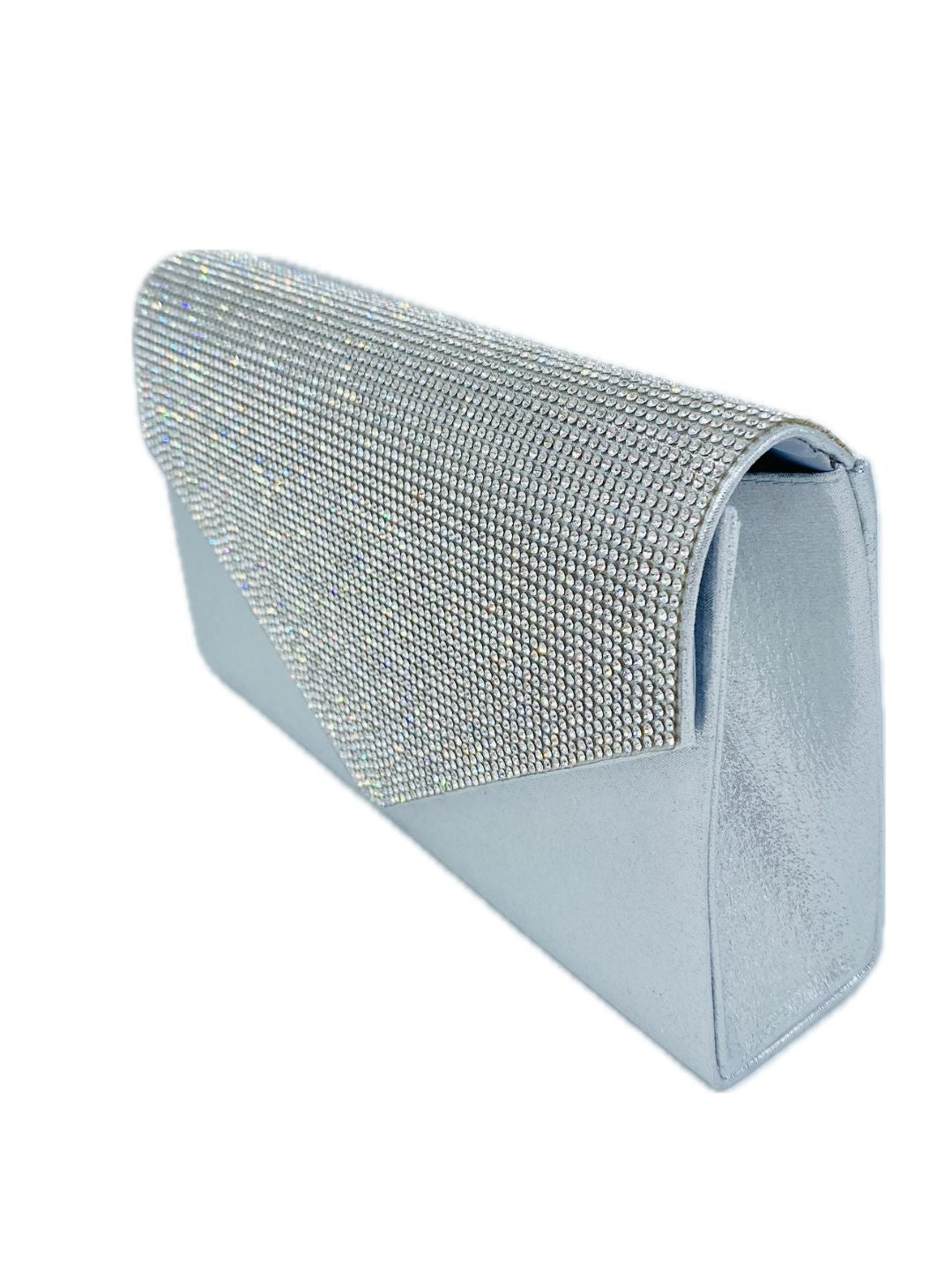 POCHETTE BUSTA GLITTER E STRASS ARGENTO 2369