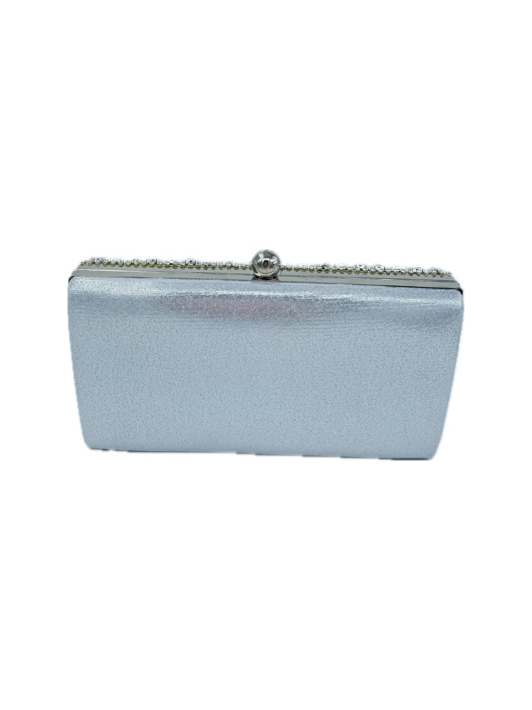 POCHETTE CLUTCH RETTANGOLARE STRASS ARGENTO 2423