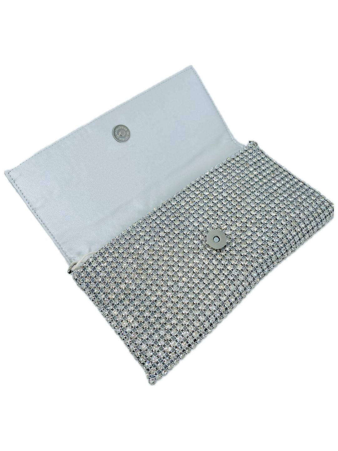 POCHETTE BUSTA STRASS ARGENTO 2462