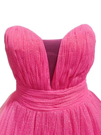 ABITO CERIMONIA TULLE FUCSIA 279