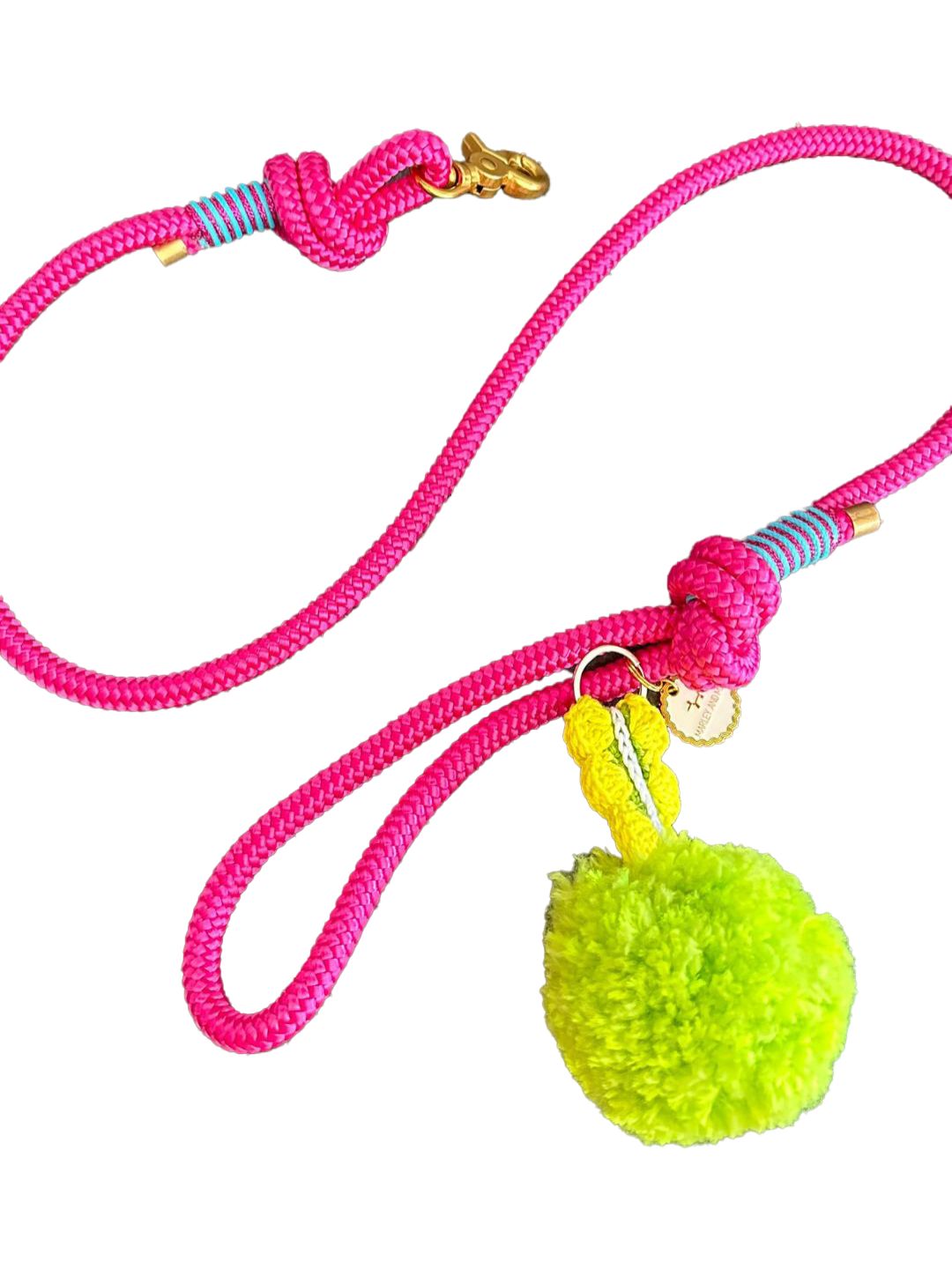 GUINZAGLIO MARLEY&ME POM POM GIALLO FLUO