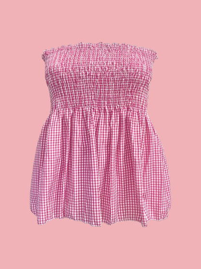 TOP Vichy Punto Smock Galetta Fragola Ribes of LOVE