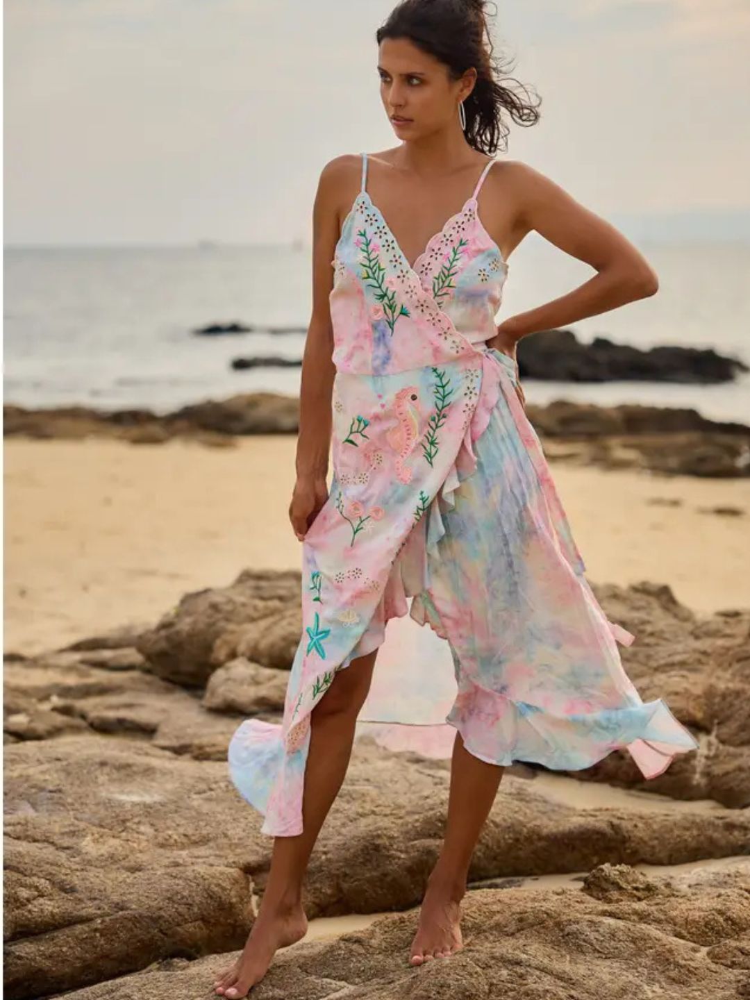 Abito Portafoglio Ricamato Boho Chic 56SD3033-1790