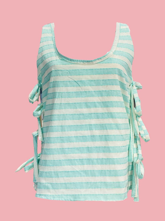 CANOTTA fiocchi Lila righe verdi Ribes of LOVE