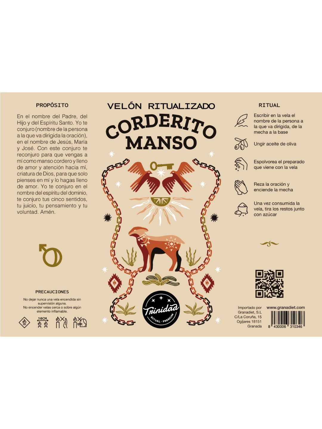 CANDELA RITUALI "CORDERITO MANSO"