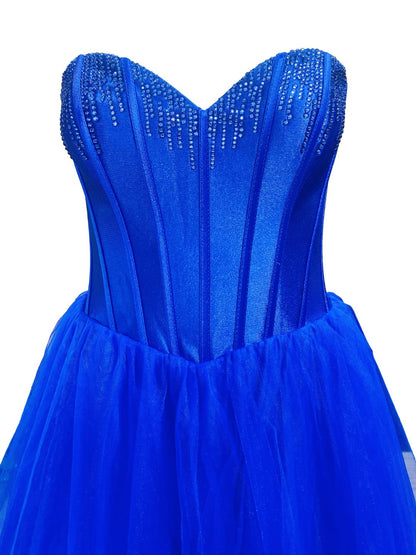 ABITO CERIMONIA TULLE BLU COBALTO 7218
