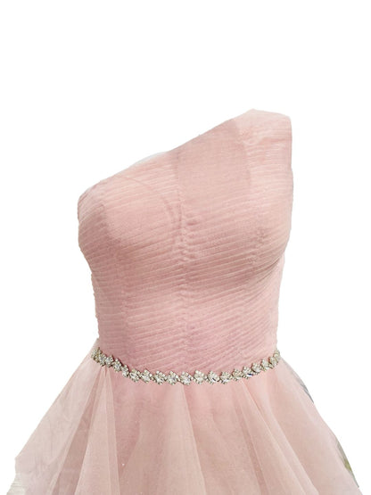 ONE-SHOULDER RUFFLED CEREMONY DRESS 502