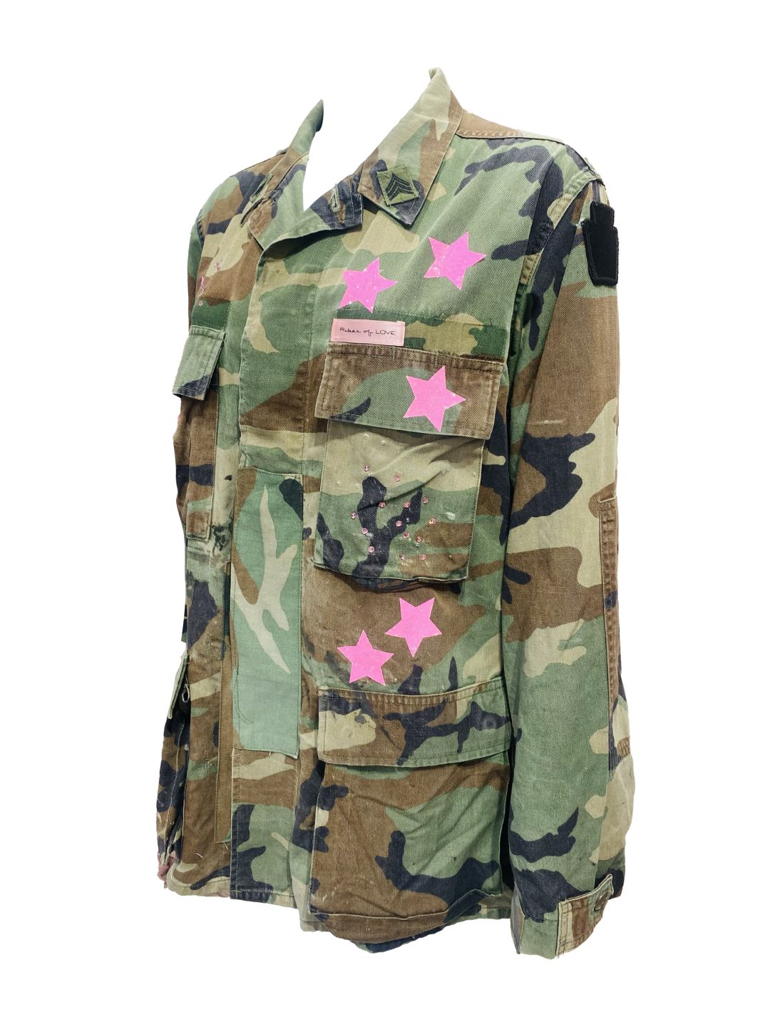 GIACCA MILITARE VINTAGE Cuore Bandana Bianco Ribes of LOVE