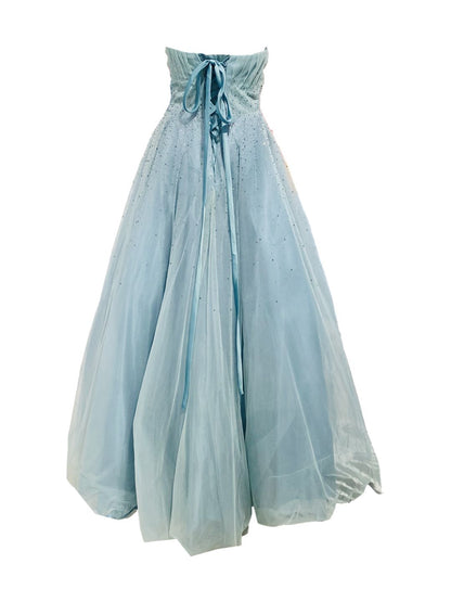 Abito da Cerimonia in Tulle Verde Acqua 906
