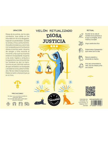 CANDELA RITUALIZZATA DIOSA JUSTICIA