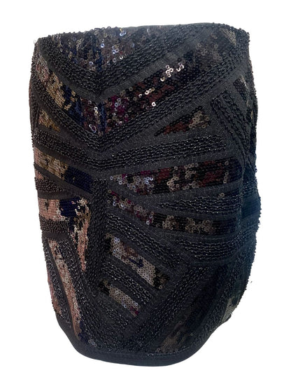 MINIGONNA  PAILLETTES NERA H7026