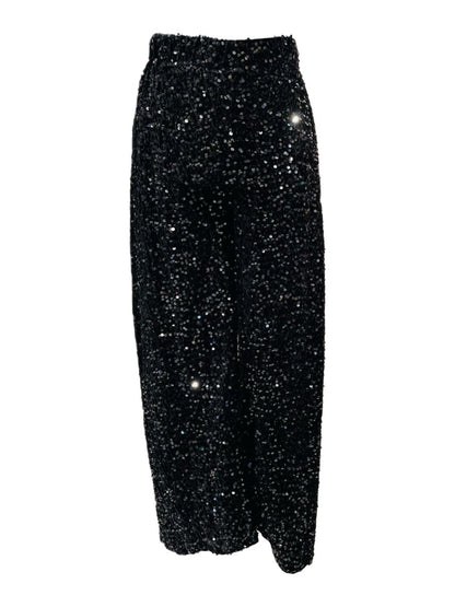 PANTALONE PAILLETTES NERO 9169