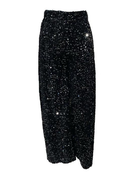 PANTALONE PAILLETTES NERO 9169