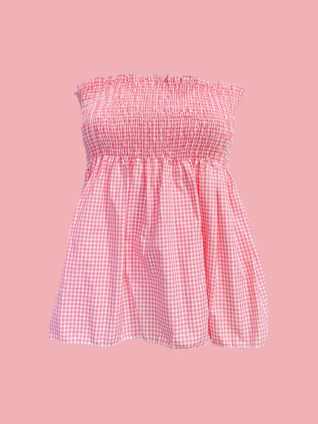 TOP Vichy Punto Smock Galetta Rosa Ribes of LOVE