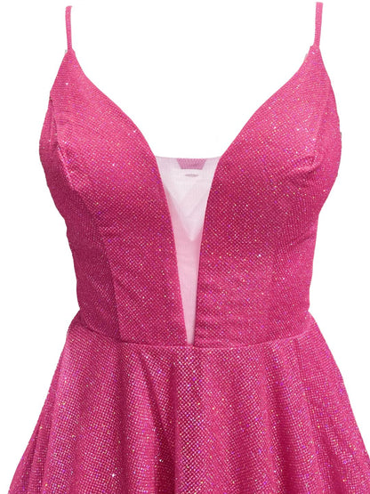 ABITO CERIMONIA GLITTERATO FUCSIA 276