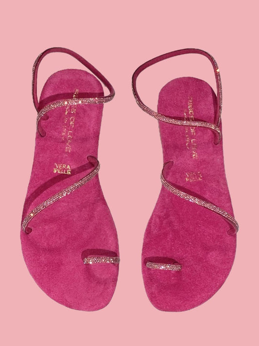 SANDALO GRECIA GLITTER FUCSIA Ribes of LOVE