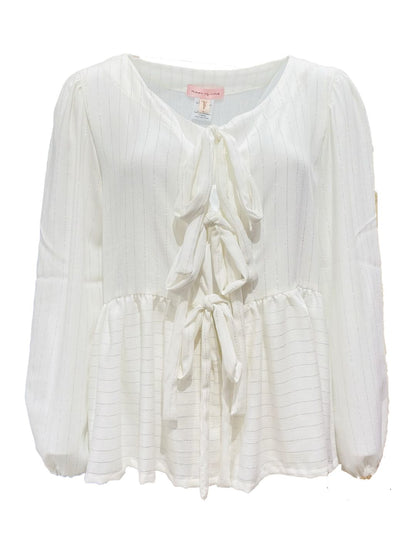 Ribes of LOVE Gathered Bow Shirt