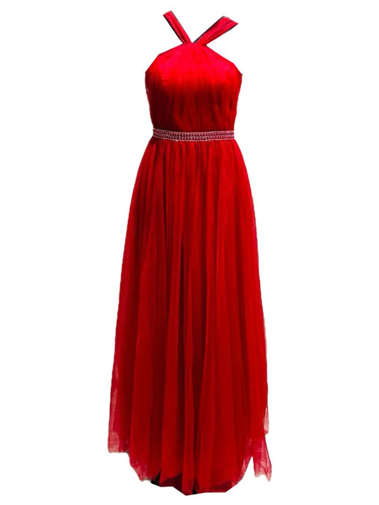 ABITO DA CERIMONIA TULLE ROSSO 902