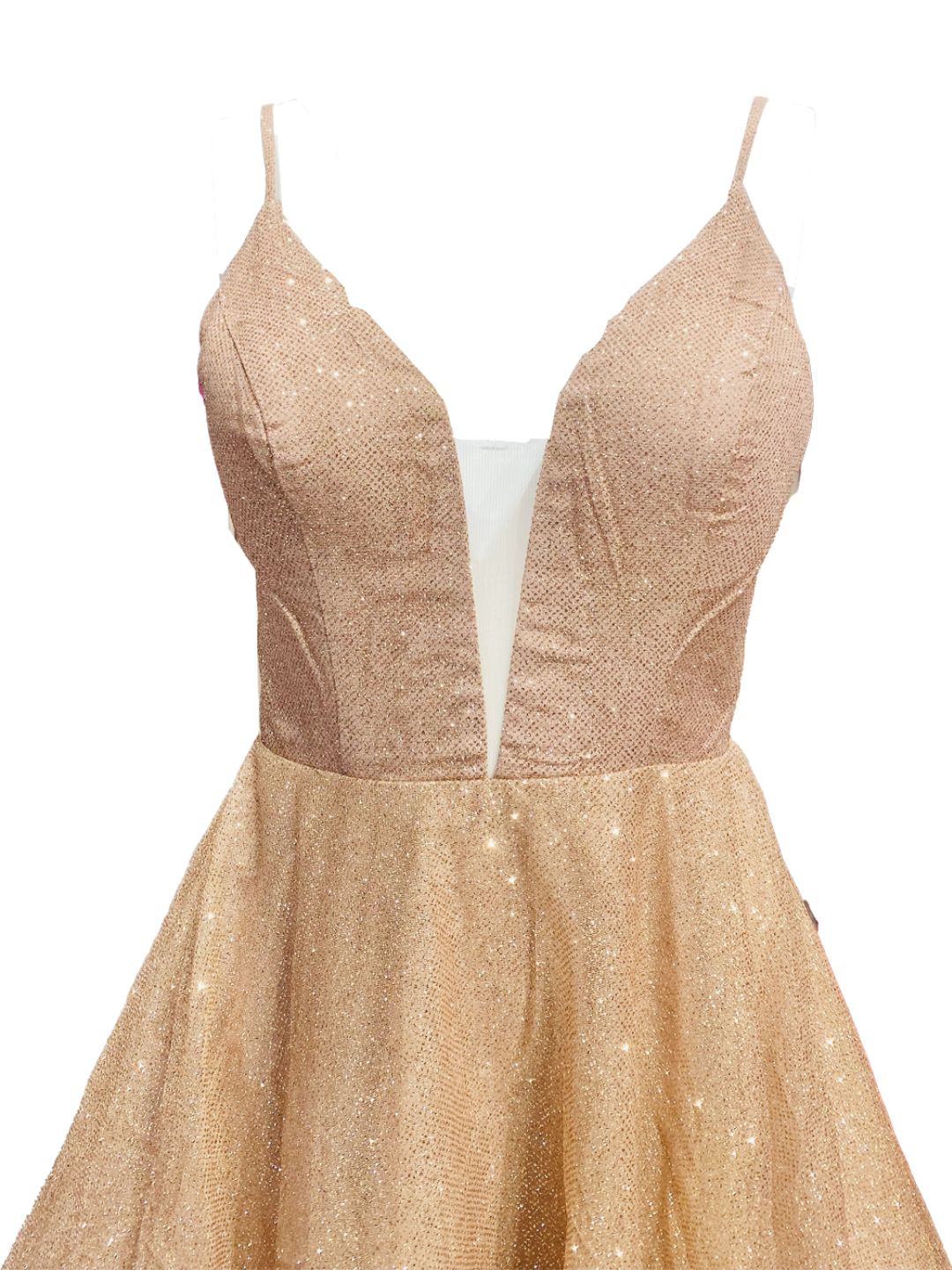 ABITO CERIMONIA GLITTERATO ORO ROSA 276
