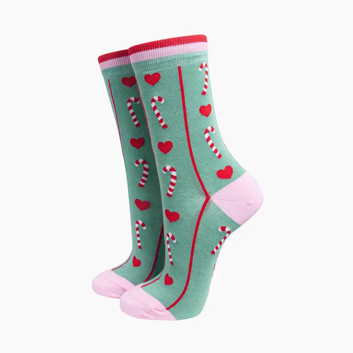 CALZINI IN BAMBÙ Verde Menta Candy Cane 4620CANESG