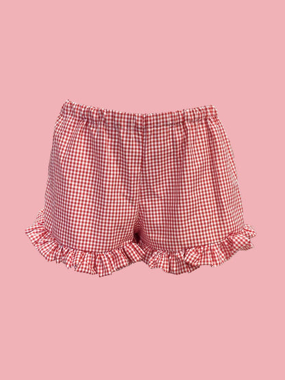 Vichy Galetta Red Shorts Ribes of LOVE