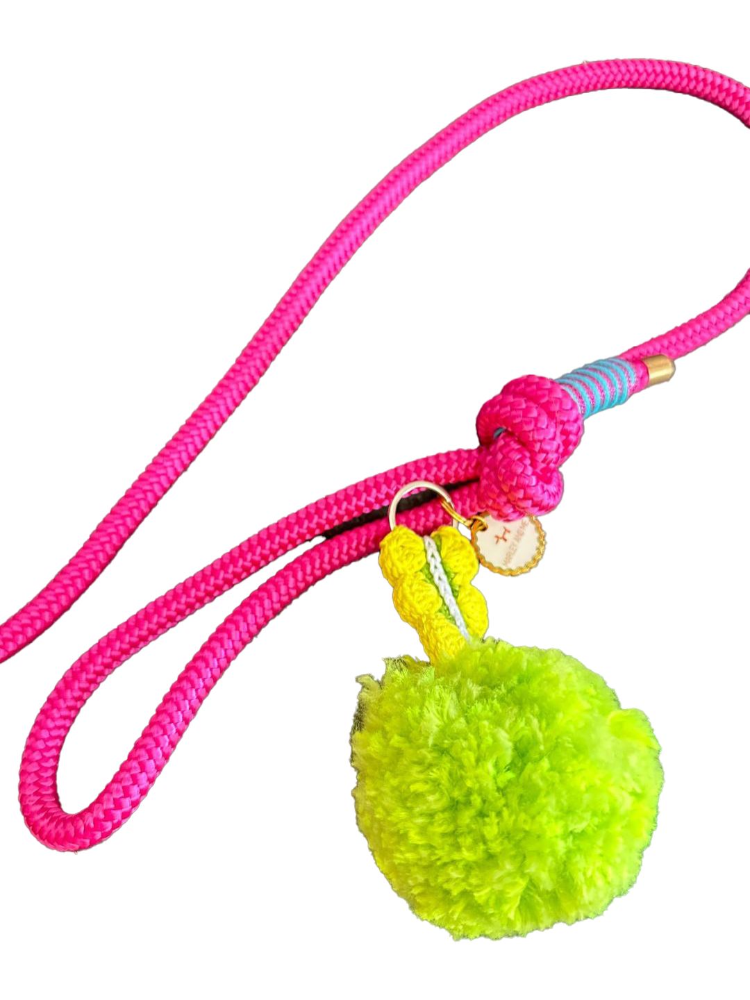 GUINZAGLIO MARLEY&ME POM POM GIALLO FLUO