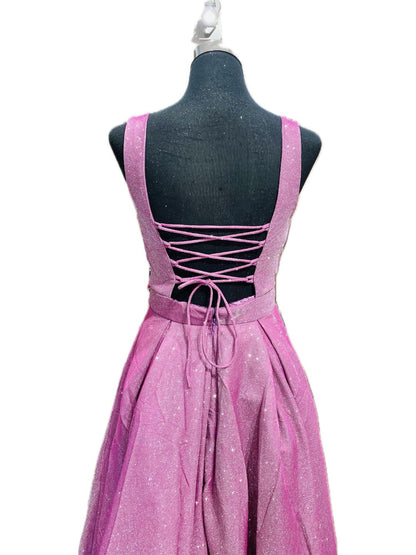 ABITO CERIMONIA GLITTERATO ROSA 303