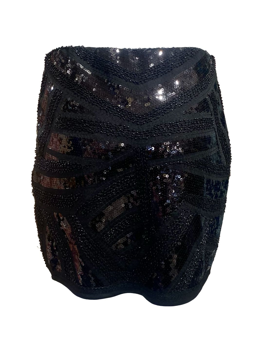 MINIGONNA  PAILLETTES NERA H7026