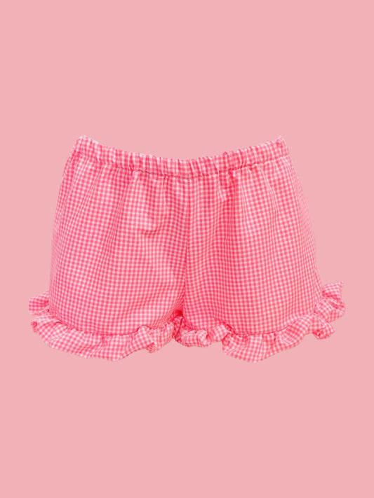 Shorts Vichy Galetta rosa fluo Ribes of LOVE