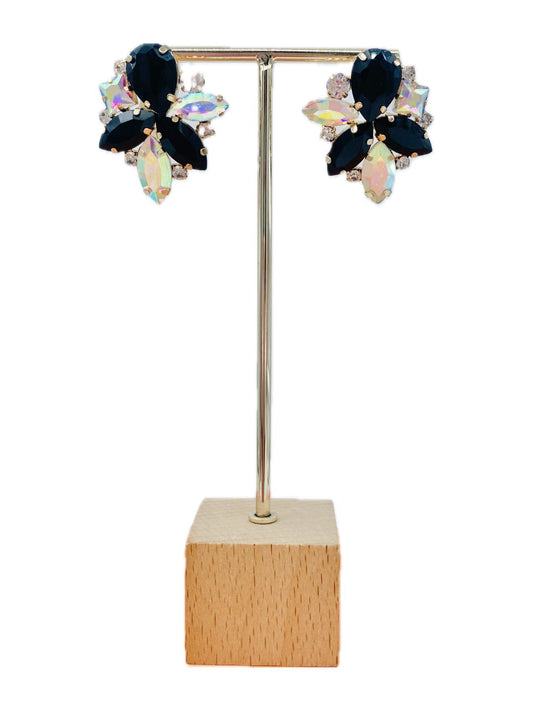 ORECCHINI A LOBO BLACK CRYSTAL 110525