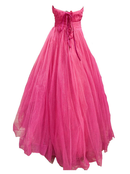 ABITO CERIMONIA TULLE FUCSIA 279