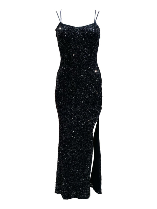 Abito Pailettes Nero 13099