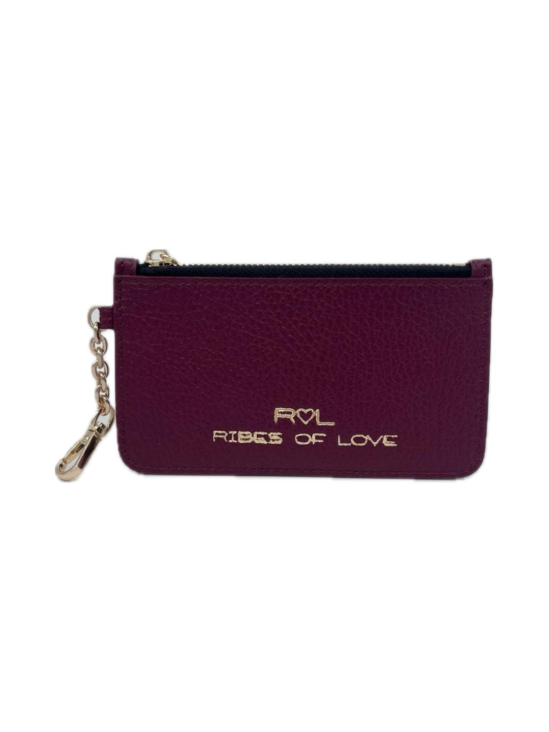 PORTACARTE CON MOSCHETTONE IN PELLE BORDEAUX 135