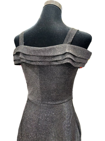 ABITO CERIMONIA DRITTO GLITTERATO GRIGIO 8982