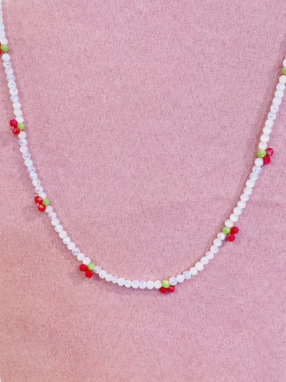 Collana Ciliegie Cristalli bianchi 🍒