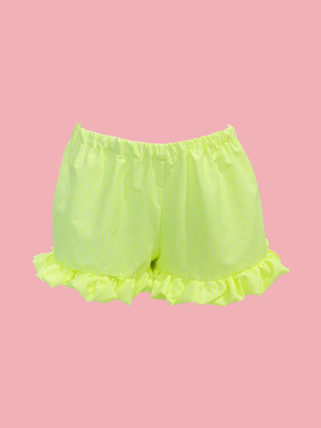 Shorts Vichy Galetta GIALLO FLUO Ribes of LOVE
