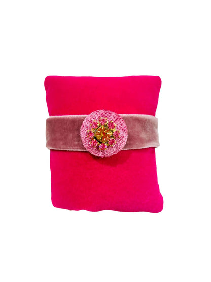 BRACCIALE CON CHARME BOTTONE CON NASTRO IN VELLUTO