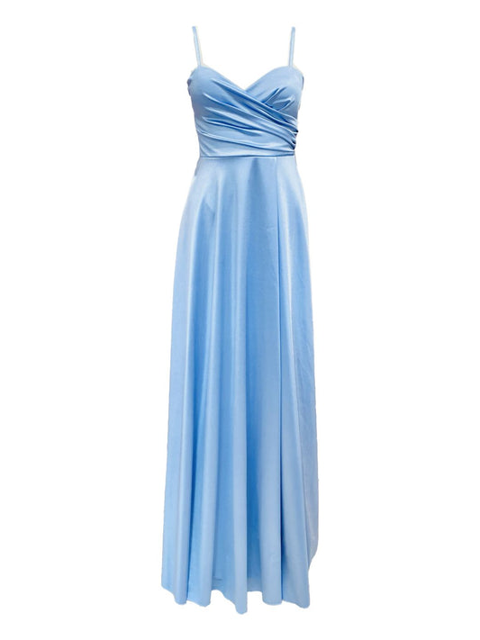 ABITO DA CERIMONIA IN RASO AZZURRO 24780