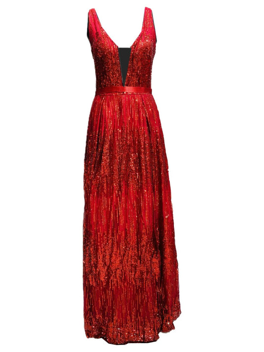 ABITO DA CERIMONIA ROSSO CON PAILLETTES ROSSE 1979