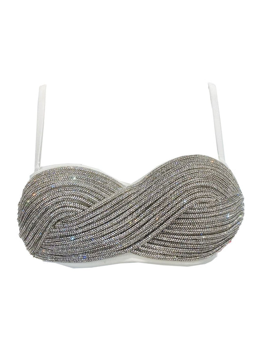 Top Bianco con Strass – Shine Bright, Always! 💫