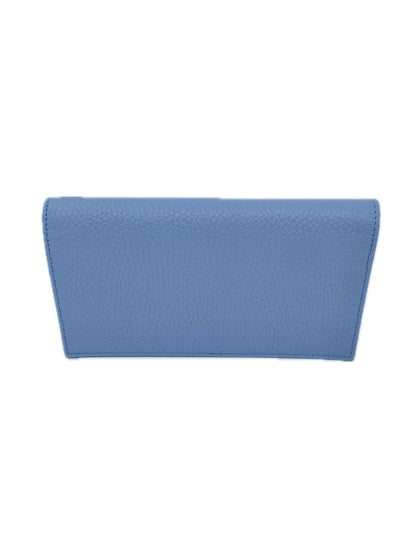PORTAFOGLIO CON PORTACELLULARE IN PELLE CELESTE 5031