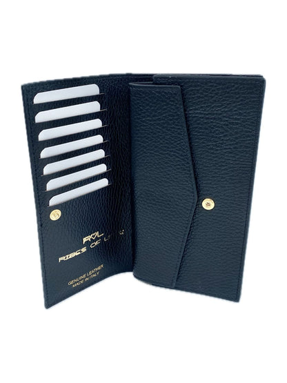 PORTAFOGLIO CON PORTACELLULARE IN PELLE NERO 5031