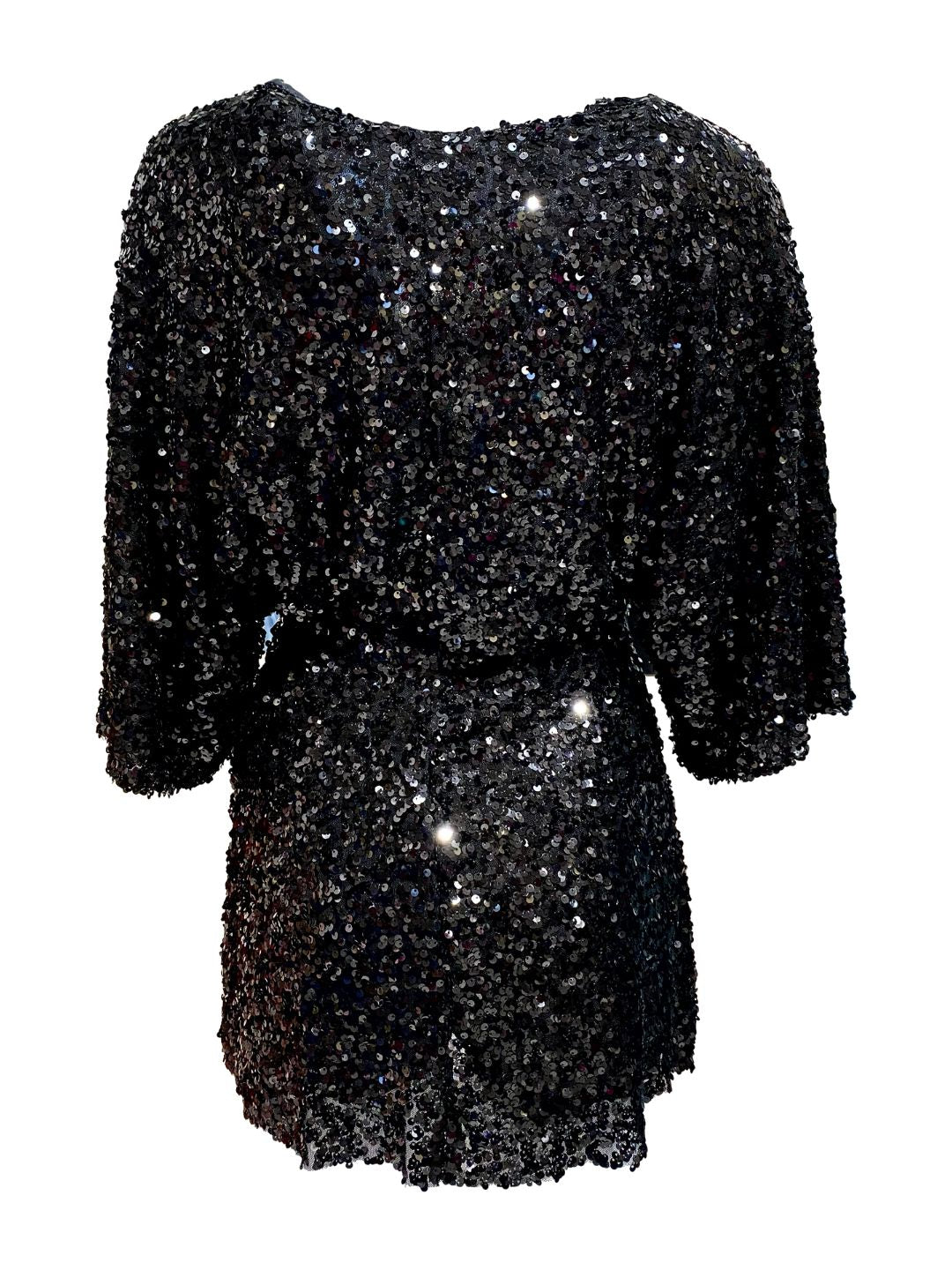 Jumpsuit Corta in Paillettes Nera
