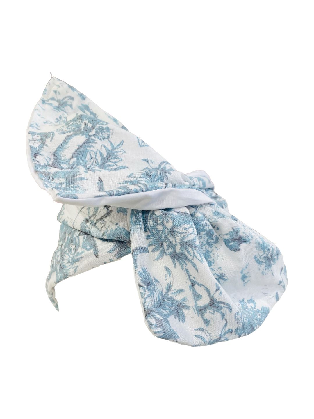 FASCIA TURBANTE Modellabile Double-face Toile de jouy Azzurro
