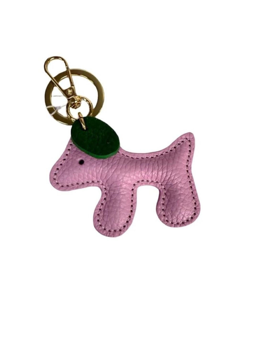 CANE PORTACHIAVI IN PELLE ROSA 19635
